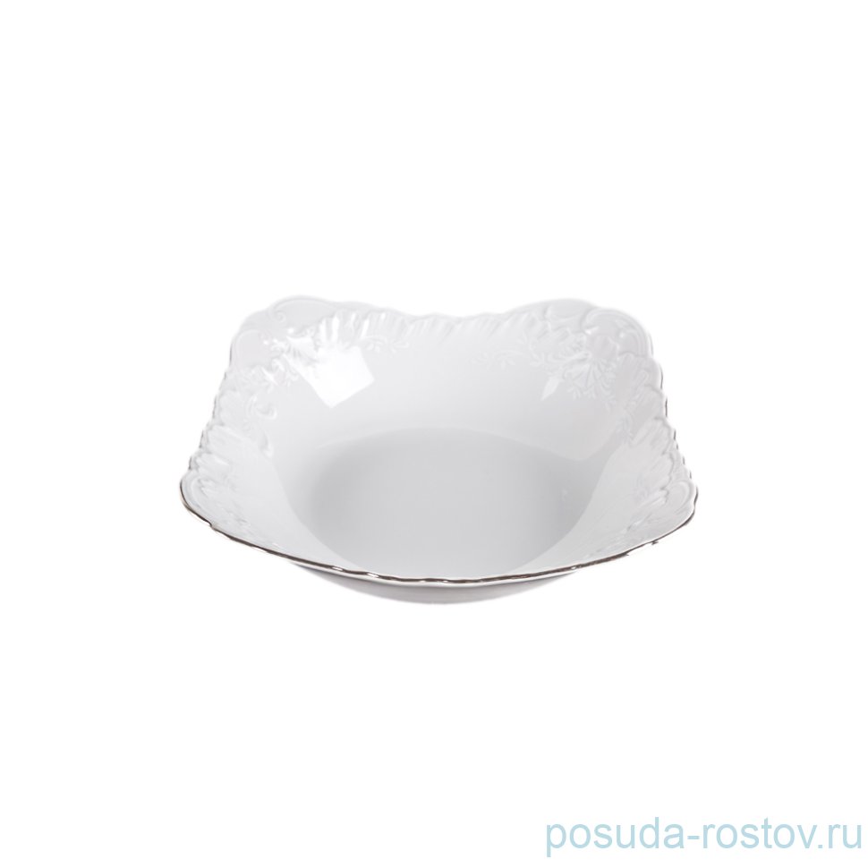 Салатник 24 см квадратный "Рококо /Платиновый узор" / 112047 Салатник 24 см квадратный "Рококо /Платиновый узор" / 112047