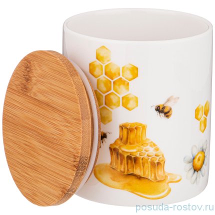 Банка для сыпучих продуктов 360 мл с деревянной крышкой &quot;Honey bee&quot; / 256520