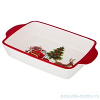 Блюдо 26 х 15,5 х 5 см прямоугольное с ручками &quot;Оленья упряжка&quot; / 190335
