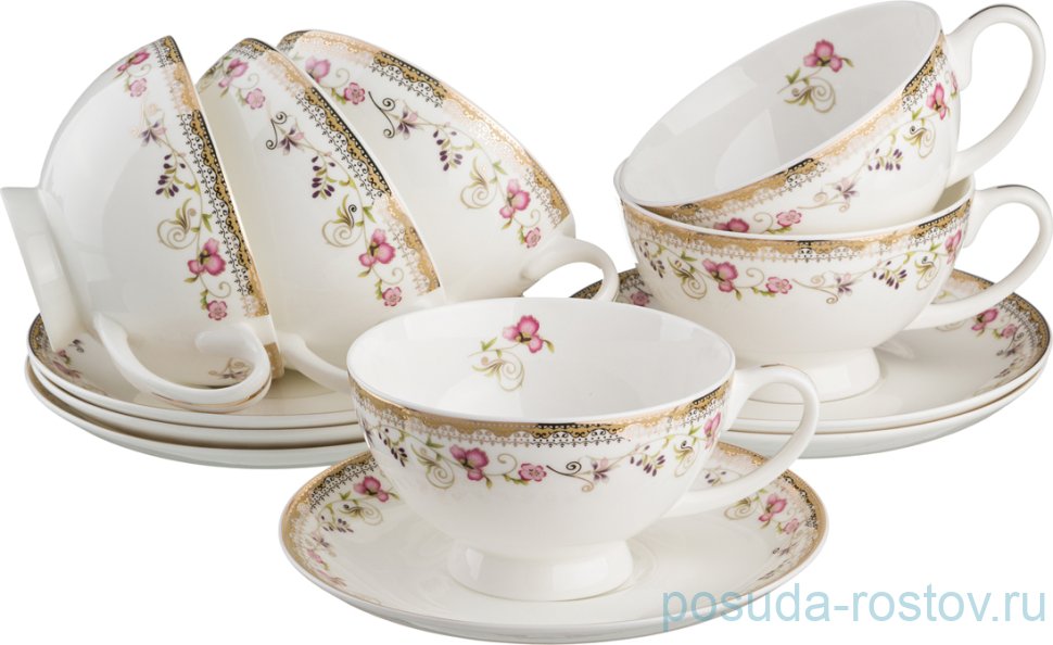 Набор чайных пар 250 мл 6 шт "Айвон" / 191045 Набор чайных пар 250 мл 6 шт "Айвон" / 191045