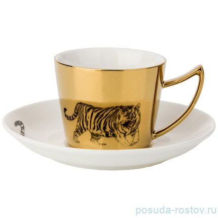 Набор кофейных пар 90 мл 4 шт золотой &quot;TIGER&quot; / 198944