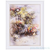 Картина 30 х 40 см /рамка белая лак с золотой окантовкой / 263764