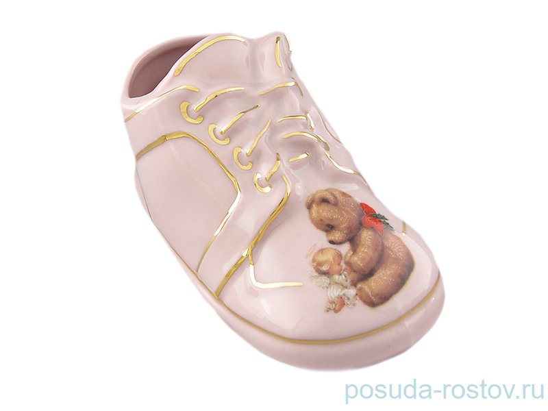 Ботиночек 11 х 5,5 х 5,5 см "Мишка" розовый / 158722 Ботиночек 11 х 5,5 х 5,5 см "Мишка" розовый / 158722
