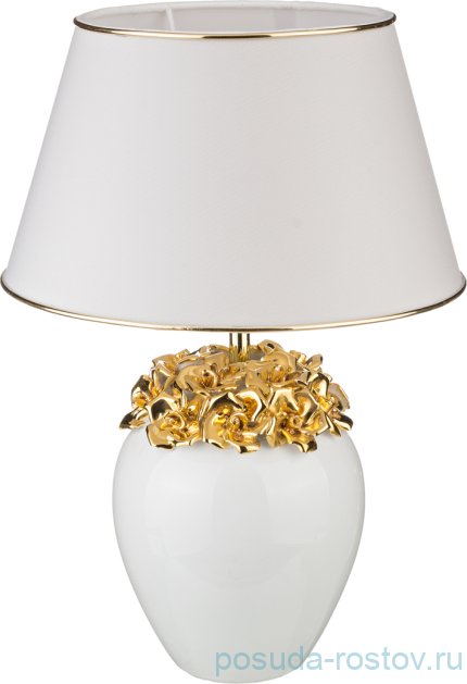 Лампа настольная h-44 см с абажуром &quot;Millennio /Розы /золото&quot; / 189910
