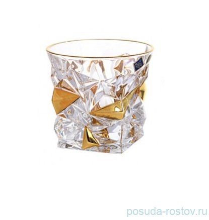 Стаканы для виски 350 мл 6 шт "Glacier /С золотом" хрусталь Йиглава / 072041