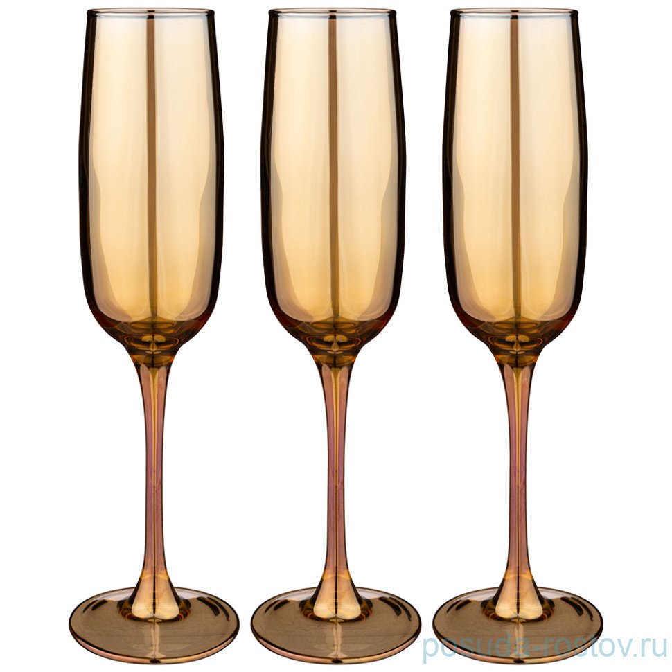Бокалы для шампанского 175 мл 3 шт "Гречишный мед" / 252578