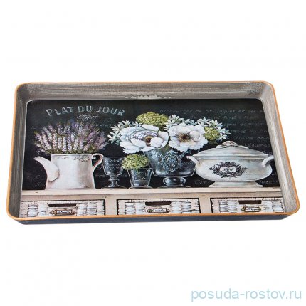 Поднос 31 х 21 см прямоугольный &quot;Старинный прованс&quot; / 186037