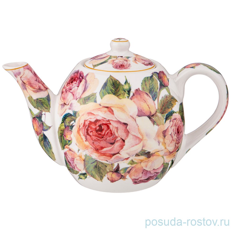 Заварочный чайник 600 мл белый "винтаж /розы" / 233538 Заварочный чайник 600 мл белый "винтаж /розы" / 233538