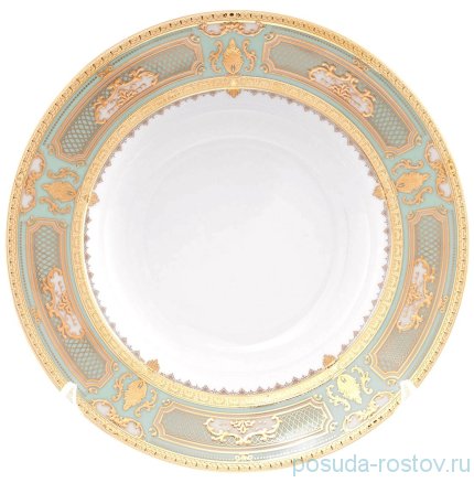 Набор тарелок 22 см 6 шт глубокие &quot;Донна /Бирюза в золотой роскоши&quot; / 159972