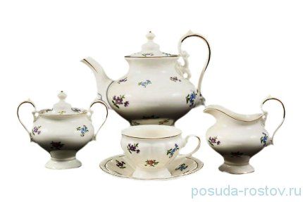 Чайный сервиз на 6 персон 15 предметов &quot;Мария /Мелкие цветы&quot; / 167553