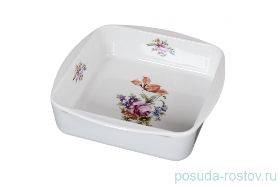 Салатник 24 см квадратный "Полевой цветок" / 122413