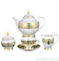 Чайный сервиз на 6 персон 15 предметов &quot;Донна /Бирюза в золотой роскоши&quot; / 149776