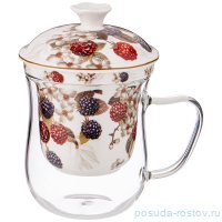 Кружка 400 мл заварочная с ситом &quot;Ежевика&quot; / 254067