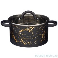 Кастрюля 20 х 11 см со стеклянной крышкой 3,5 л чёрная &quot;fantasy&quot; / 235838
