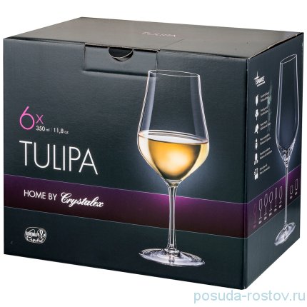 Бокалы для белого вина 350 мл 6 шт &quot;Тулипа /Без декора&quot; / 202992