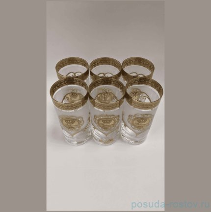 Стаканы для воды 300 мл 6 шт &quot;Барлайн /Богемия /Антик золото&quot; E-V / 310577
