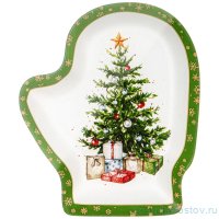 Блюдо 20 см Варежка &quot;Рождественская сказка&quot; / 355063