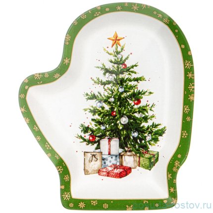 Блюдо 20 см Варежка &quot;Рождественская сказка&quot; / 355063