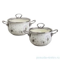Набор кастрюль 4 предмета (18 см - 2 л, 20 см - 2,8 л) эмалированные &quot;Dandelion&quot; / 368444