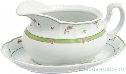 Соусник 450 мл &quot;Менуэт /Роза /зеленая отводка&quot; / 159280