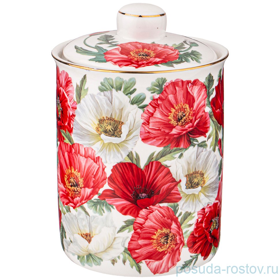 Банка для сыпучих продуктов 750 мл 14,5 х 10,5 см "маки" / 234769