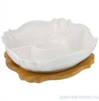 Менажница 3-х секционная 27 х 27 х 6 см на подставке &quot;Native&quot; / 234144