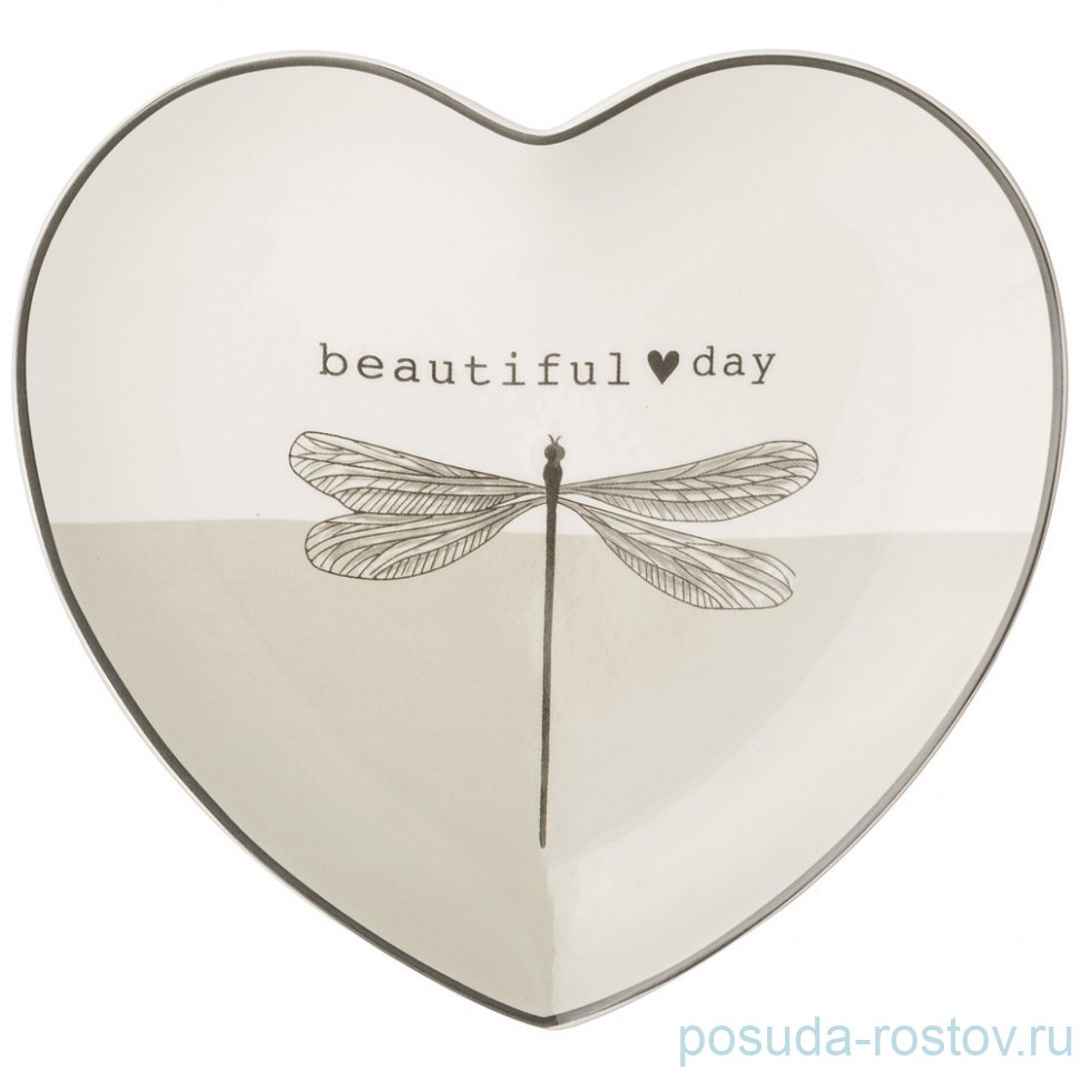 Тарелка 20,5 см Сердце "Love you /Beautiful day" / 331402 Тарелка 20,5 см Сердце "Love you /Beautiful day" / 331402