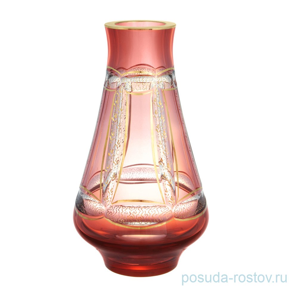 Ваза для цветов 23 см "Эгерманн /Красная в золотой оправе" / 333461 Ваза для цветов 23 см "Эгерманн /Красная в золотой оправе" / 333461