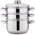 Кастрюля-пароварка 18 см 3-х ярусная 4 предмета 2,5 л "Agness" / 196147