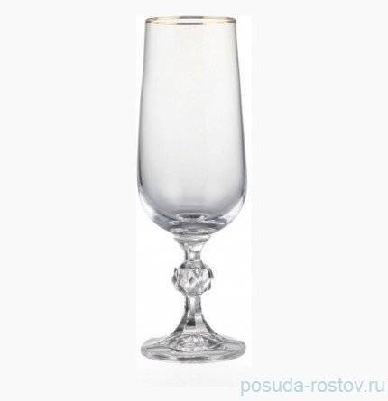 Бокалы для шампанского 180 мл 6 шт &quot;Клаудия /Отводка золото&quot; / 005635