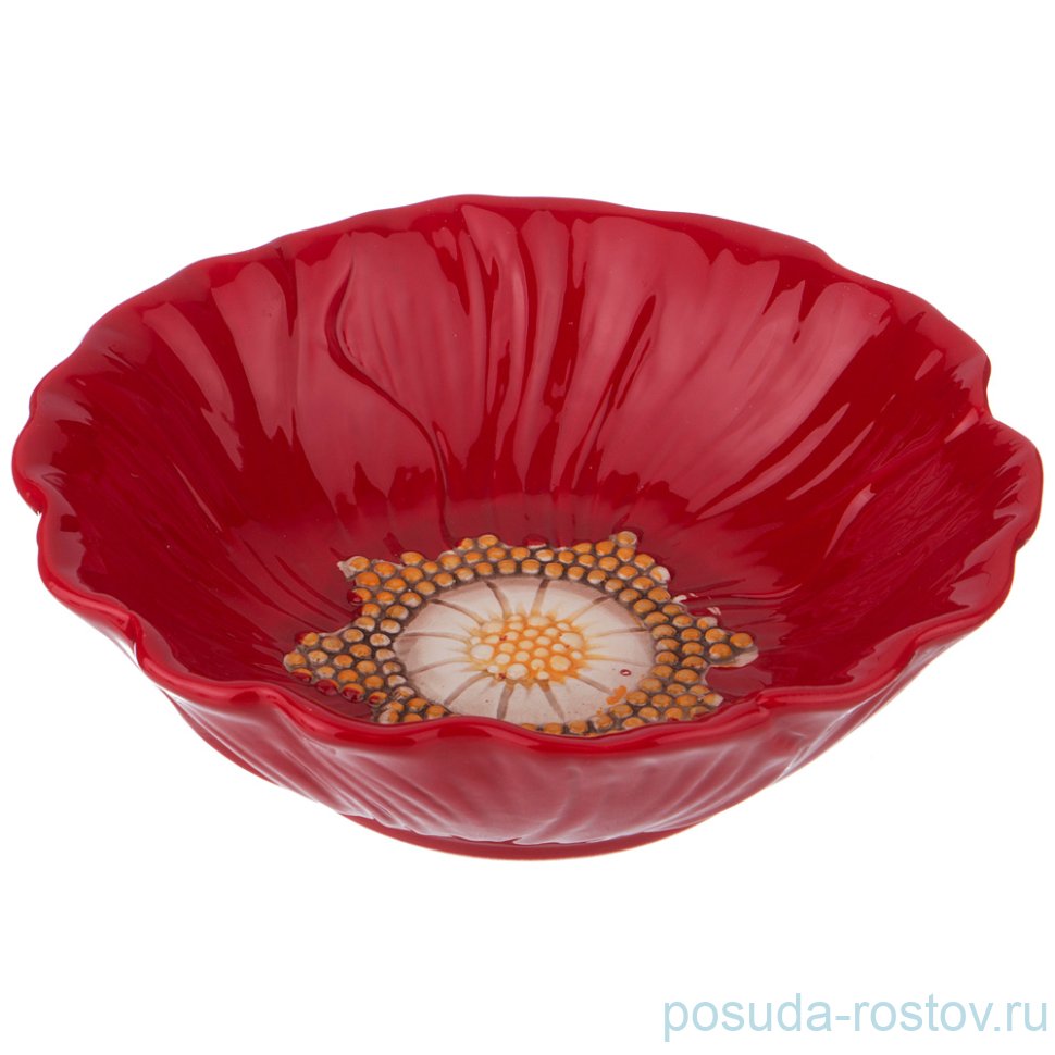 Салатник 17 х 17 х 5 см "Маковый цвет" / 190305