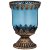 Подсвечник 9,5 х 9,5 х 14 см н/н "стамбул" с металлическими элементами голубой / 272847