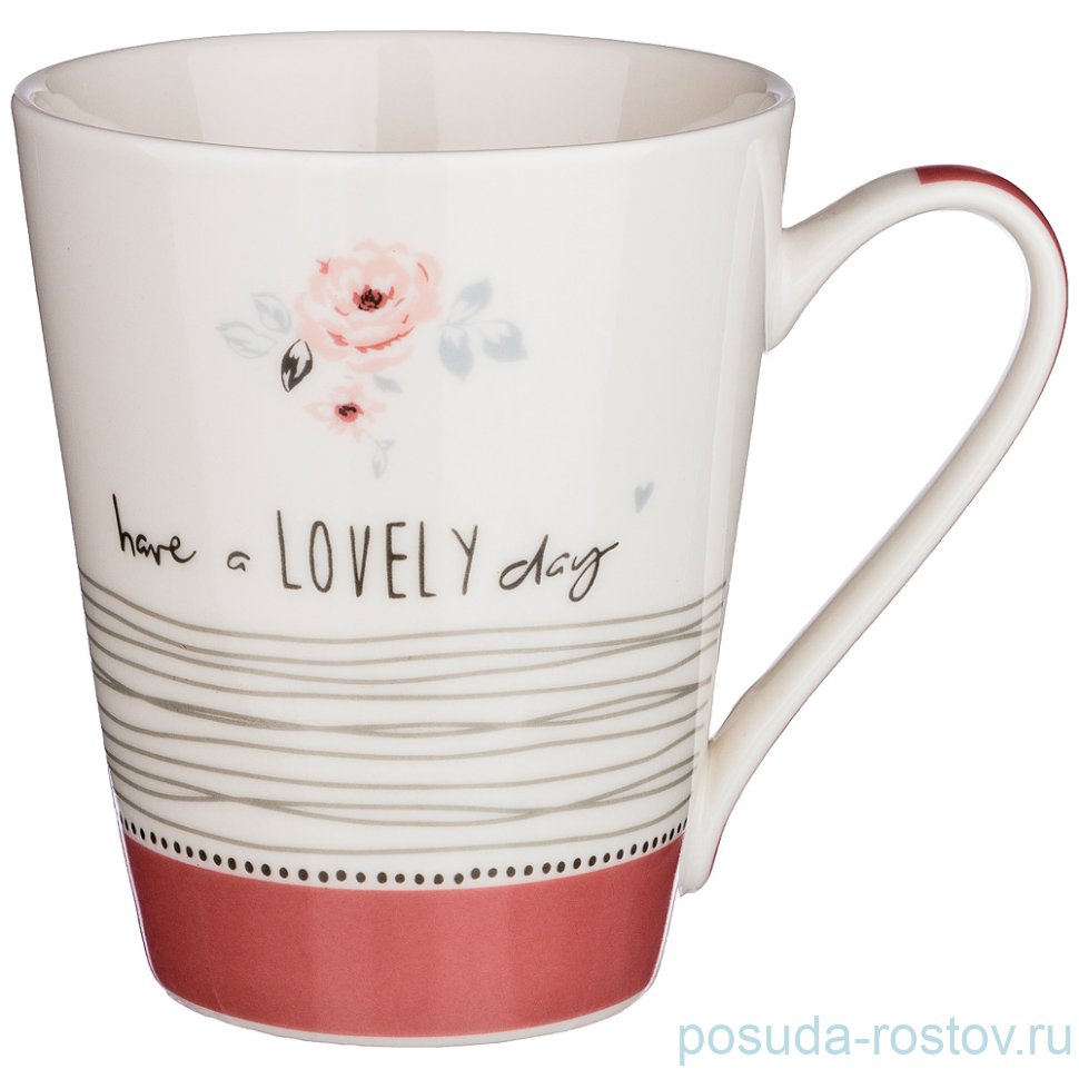 Кружка 320 мл "Have o Lovely day" красная лента / 189033 Кружка 320 мл "Have o Lovely day" красная лента / 189033