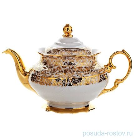 Заварочный чайник 1,2 л &quot;Фредерика /Золотые листики на белом&quot; / 110165