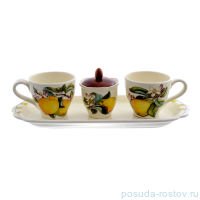 Чайный набор на 2 персоны 5 предметов &quot;Artigianato ceramico /Лимоны&quot; / 156827