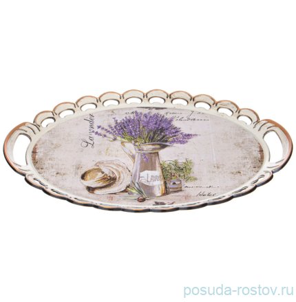 Поднос 45 х 32 см овальный с ручками &quot;Старинный прованс&quot; / 329705