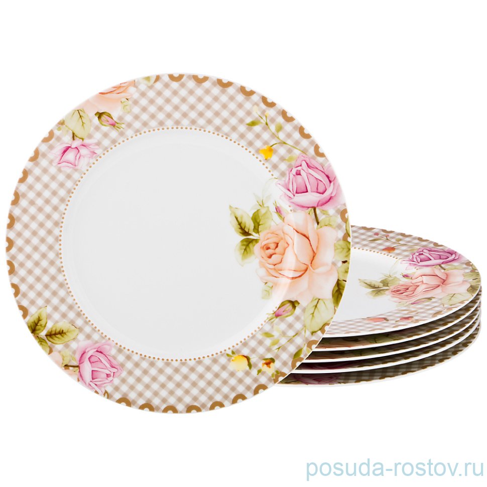 Набор тарелок 27 см 6 шт "Две розы" / 193978 Набор тарелок 27 см 6 шт "Две розы" / 193978