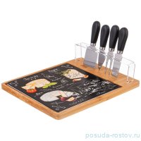 Набор для сыра 28 х 23 см 5 предметов чёрный &quot;Секретные ингредиенты&quot;  / 276955