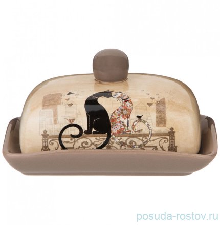 Маслёнка 17 х 12 х 10 см &quot;Парижские коты&quot; / 244638