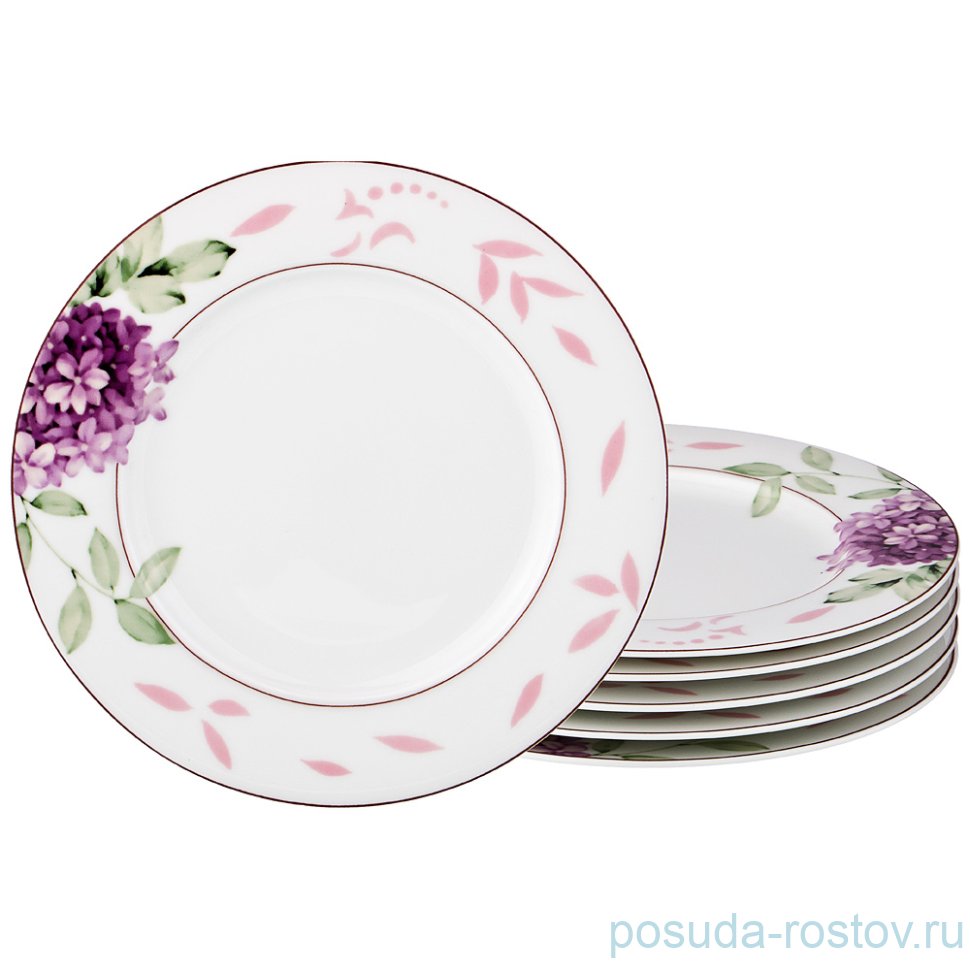 Набор тарелок 19 см 6 шт "Сирень и пионы" / 193976