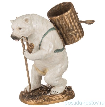 Изделие декоративное 49 х 18 см h-25 см &quot;Медведь с трубкой /Lefard&quot; / 191287