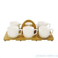 Набор чайных чашек 6 шт на деревянном подносе &quot;Perotti Dante&quot; / 223198