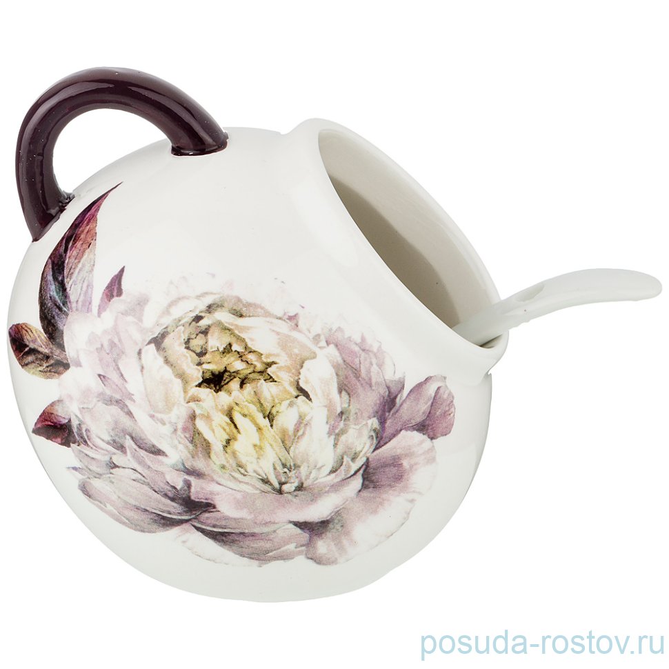 Солонка 170 мл с ложкой 9,5 х 9,5 х 10 см "Пурпур" / 213534