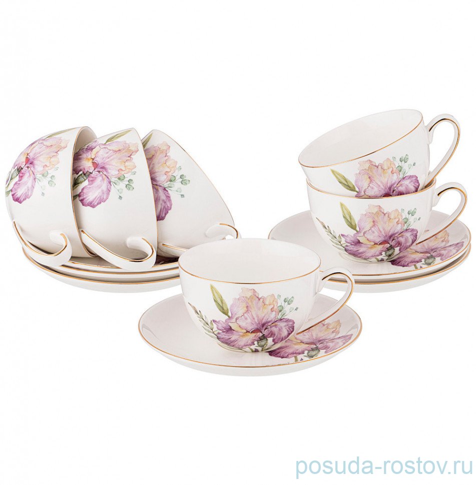 Набор чайных пар 280 мл 6 шт "Iris" / 245607