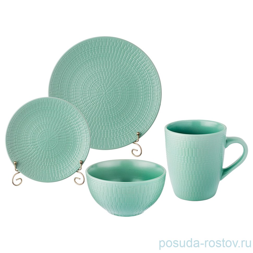 Набор посуды 16 предметов "Elice /Бирюзовый" / 192232 Набор посуды 16 предметов "Elice /Бирюзовый" / 192232