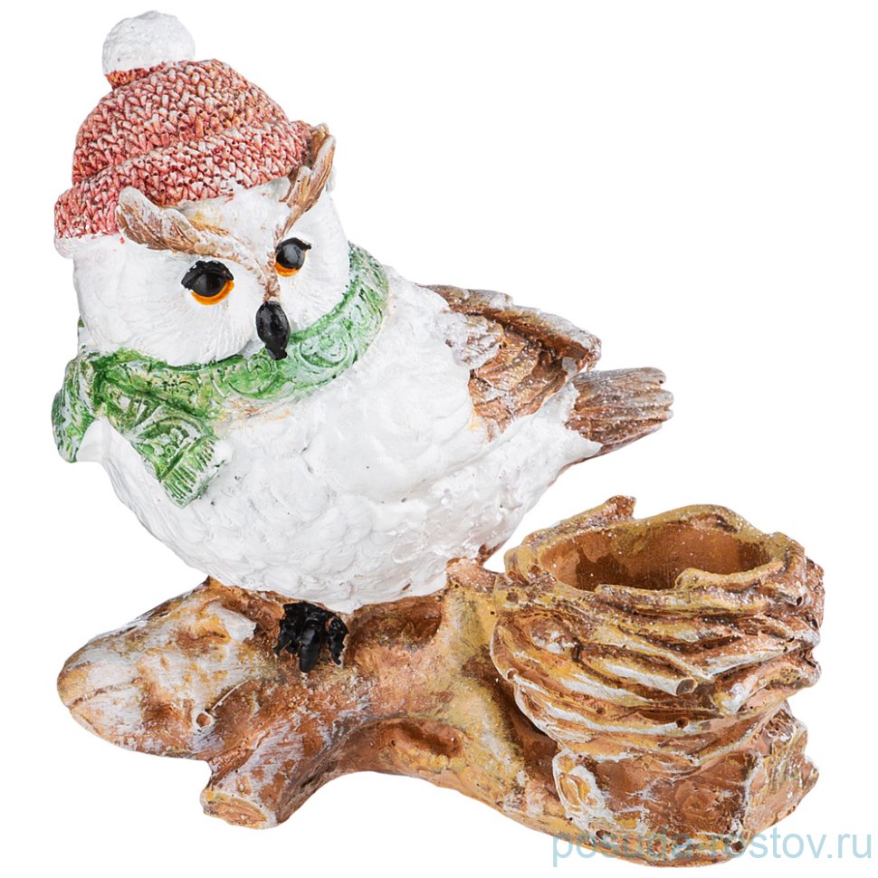 Подсвечник 15 х 15 см "Совенок на коряге /новогодний" / 271184