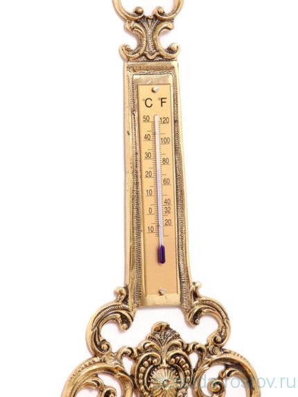 Часы настенные 8 х 24 см с термометром (кварцевые) &quot;A.Livio&quot; / 260012