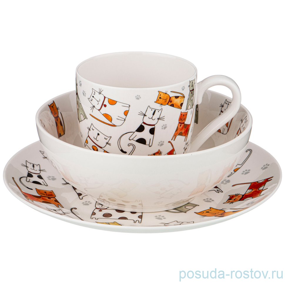 Набор для завтрака 3 предмета "Кошки" / 220528 Набор для завтрака 3 предмета "Кошки" / 220528