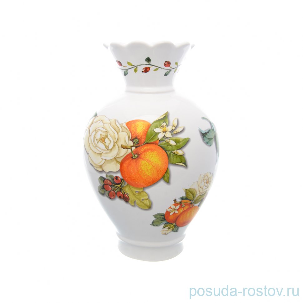 Ваза для цветов 31 см "Artigianato ceramico /Апельсин и роза" / 228328