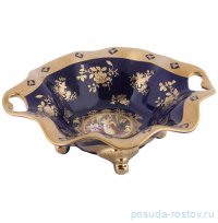 Конфетница 15 х 13 х 8 см овальная на 3-х ножках &quot;Кобальт /Светское общество&quot; / 312707